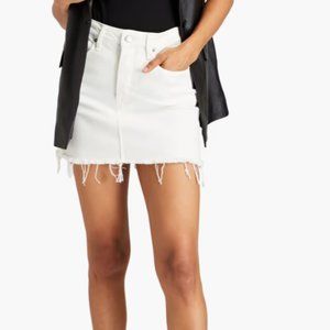 New Good American White Denim Mini Skirt Size 15 / US 34/ US 12